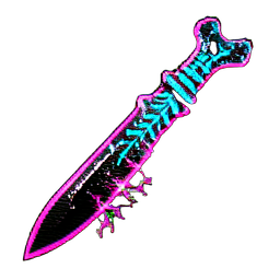 Bone Sword (Cyberpunk) - 256x256 pixel art sprite