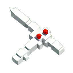 Bone Sword (Voxel) - 256x256 pixel art sprite
