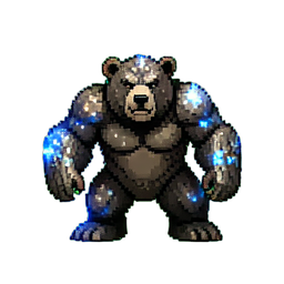 Bone War Bear — 256×256 pixel art sprite