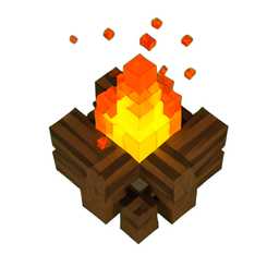 Bonfire (Voxel) - 256x256 pixel art sprite