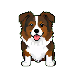 Chien Border Collie — sprite pixel art 256×256
