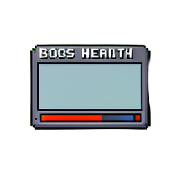 Cadre de barre de vie du boss — sprite pixel art 256×256