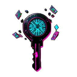 Boss-Schlüssel (Cyberpunk) — 256×256 Pixel-Art-Sprite