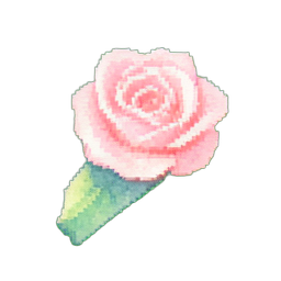 Alfiler de rosa de buqueño — sprite pixel art 256×256