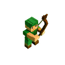 Bow Elf (Voxel) - 256x256 pixel art sprite