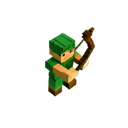 Bogenelf (Voxel) — 256×256 Pixel-Art-Sprite