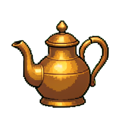 Casserole en laiton à bec — sprite pixel art 256×256