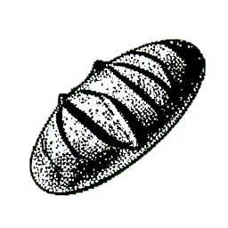 Bread Loaf (1-Bit) - 256x256 pixel art sprite