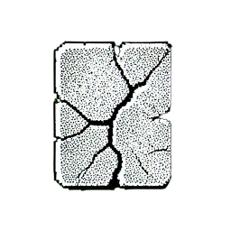 رمادي الطوب (1-Bit) — رسم بكسل 256×256