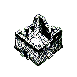 Casa de Tijolo (1-Bit) — sprite pixel art 256×256