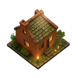 Brick House (HD-2D) - 256x256 pixel art sprite