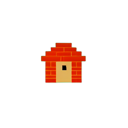Maison en Brique (Basse Résolution) — sprite pixel art 256×256