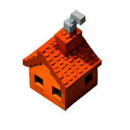 Maison en Brique (Voxel) — sprite pixel art 256×256