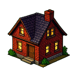 Brick House - 256x256 pixel art sprite