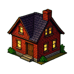Maison en Brique — sprite pixel art 256×256