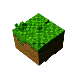 Brique Mousseuse (Voxel) — sprite pixel art 256×256