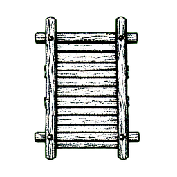 橋の描画 (1ビット) — 256×256 ピクセルアートスプライト