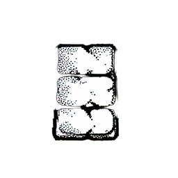 Brückenstein (1-Bit) — 256×256 Pixel-Art-Sprite