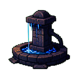 Zerbrochener Brunnen — 256×256 Pixel-Art-Sprite