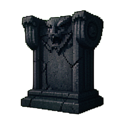 Estátua de gárgola quebrada — sprite pixel art 256×256