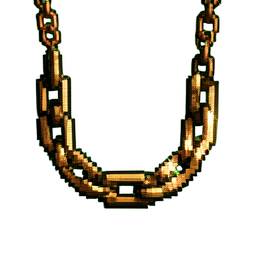 Collar de cadena de bronce — sprite pixel art 256×256