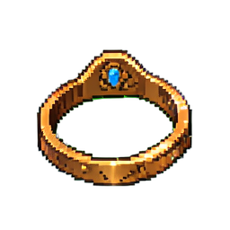 Bague de sceau de bronze — sprite pixel art 256×256