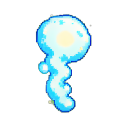 泡の流れ上昇 — 256×256 ピクセルアートスプライト