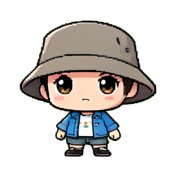 Gorro de cubo — sprite pixel art 256×256