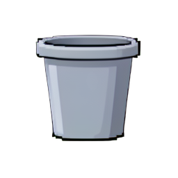 Seau en plastique — sprite pixel art 256×256