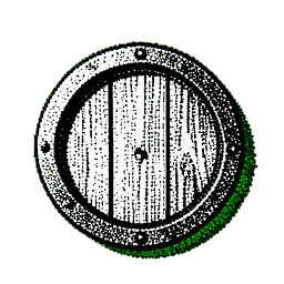 Buckler (1-Bit) - 256x256 pixel art sprite