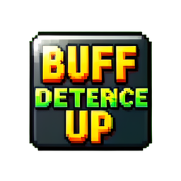 Icono de defensa de buff — sprite pixel art 256×256