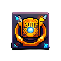 Icône d'invincibilité de buff — sprite pixel art 256×256