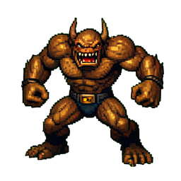 バグベア格闘家 — 256×256 ピクセルアートスプライト