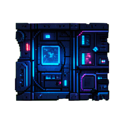 Bulkhead Wall Section — 256×256 pixel art sprite