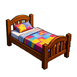 Bett — 256×256 Pixel-Art-Sprite