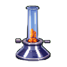 Quemador Bunsen — sprite pixel art 256×256