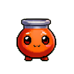 Poción de Maná Ardiente — sprite pixel art 256×256