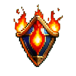 Amulet de Protección Ardiente — sprite pixel art 256×256