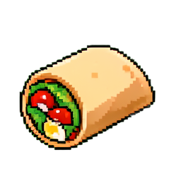 Enrolamento de burrito — sprite pixel art 256×256