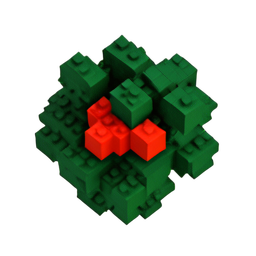 Bush Berry (Voxel) - 256x256 pixel art sprite