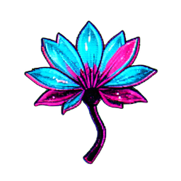 Bush Flower (Cyberpunk) - 256x256 pixel art sprite