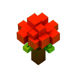 Strauchblume (Voxel) — 256×256 Pixel-Art-Sprite