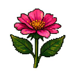 Flor de arbusto — sprite pixel art 256×256