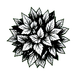 Verde de arbusto (1-Bit) — sprite pixel art 256×256