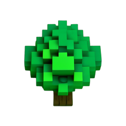 Bush Green (Voxel) — 256×256 pixel art sprite