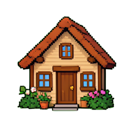 Maison de papillons — sprite pixel art 256×256
