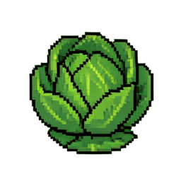 Cabbage Head — 256×256 pixel art sprite
