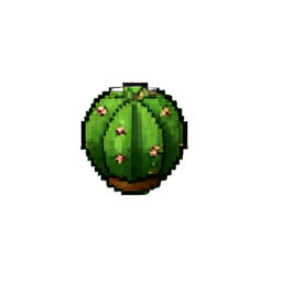Cactus Round (16-Bit) — 256×256 pixel art sprite