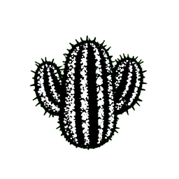 Cactus Round (1-Bit) - 256x256 pixel art sprite