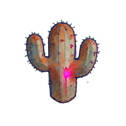 Cactus Round (Atmospheric) - 256x256 pixel art sprite